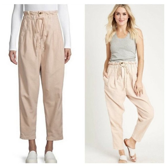 NEW Free People Margate Pleated Trousers Paper Bag - Picture 3 of 12
